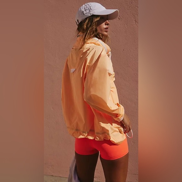 Free People Movement Rain And Shine Jacket Nylon Morning Sun Orange Size XS NWT - Picture 2 of 9